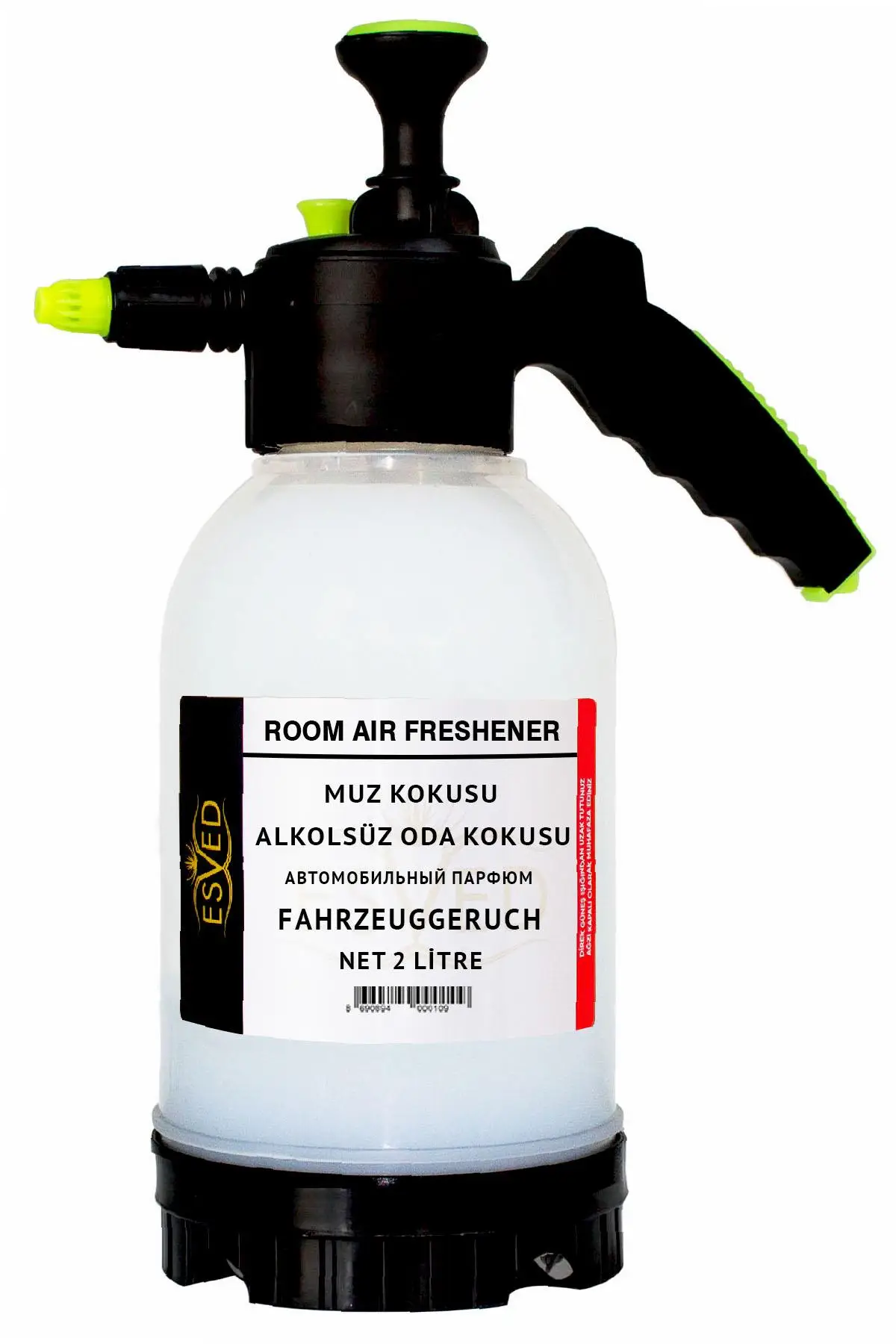 Muz Kokusu Alkolsüz Oda Parfümü, 2 Litre Pompalı Ortam Kokusu Araç, Ev ve İşyeri Kokusu